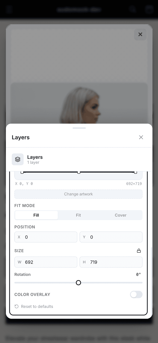 Mobile — full layer list with Smart Objects on phone