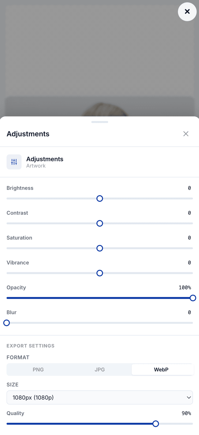 Mobile: adjustments panel on WooCommerce
