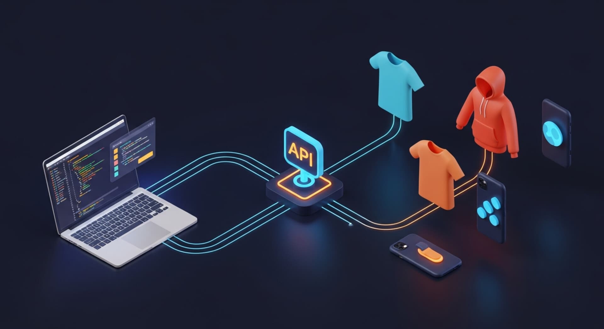 AI code transforming into product mockups - vibe coding for POD automation