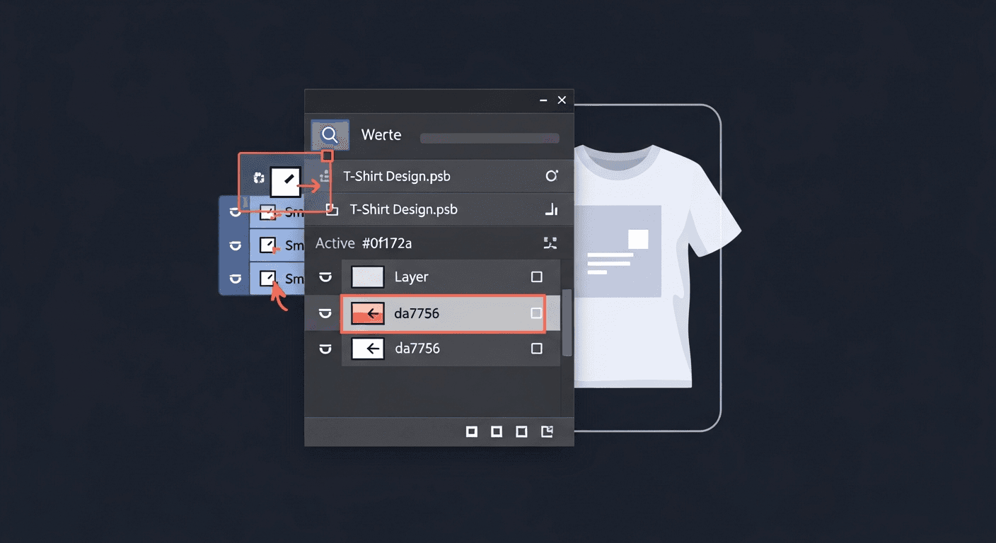 PSD mockup template guide showing Smart Objects and layer structure