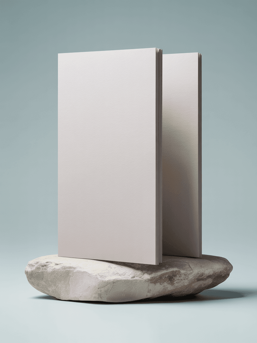 White A5 Flyer Mockup - Nature Setting, 6 Angles — Bi-Fold Display