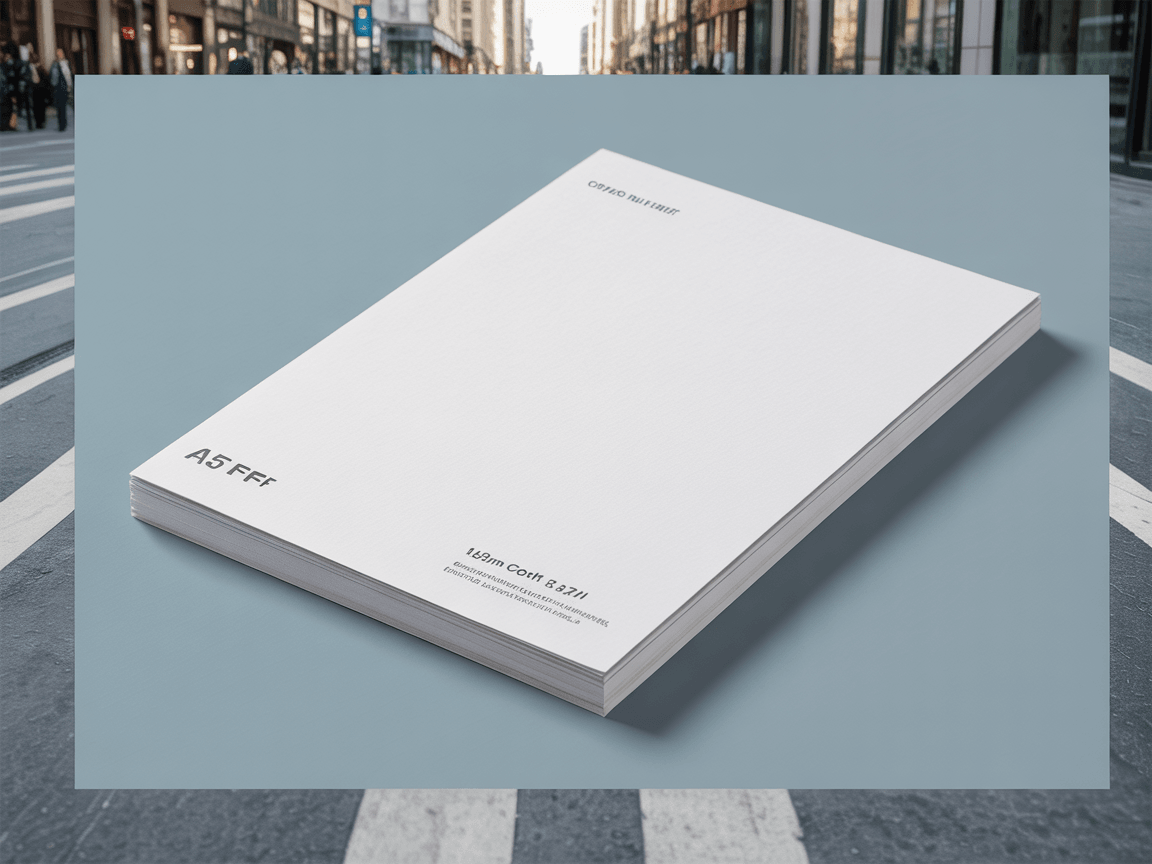White A5 Flyer Mockup - Urban Street Setting