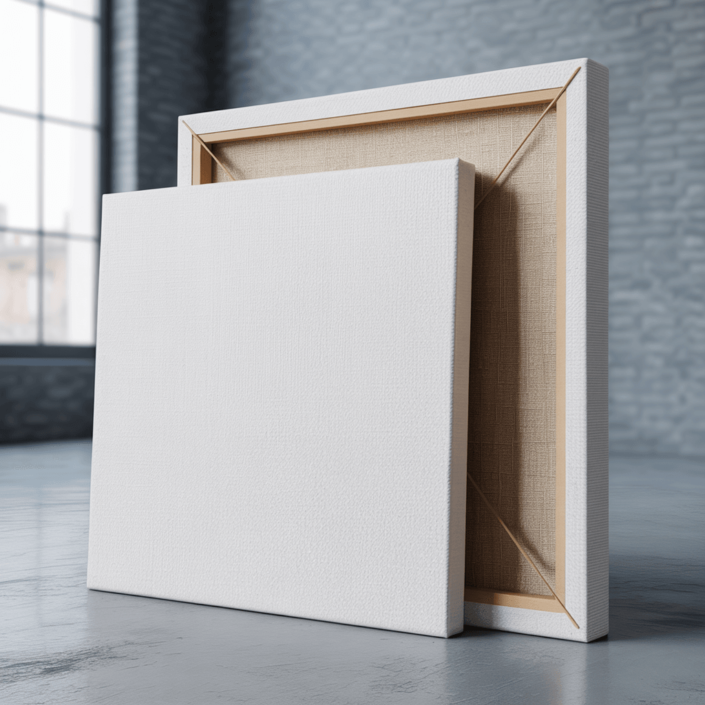 White Canvas Print Mockup - Industrial Loft Setting