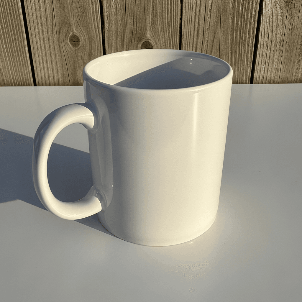 White Ceramic Mug Mockup - Outdoor Nature Setting