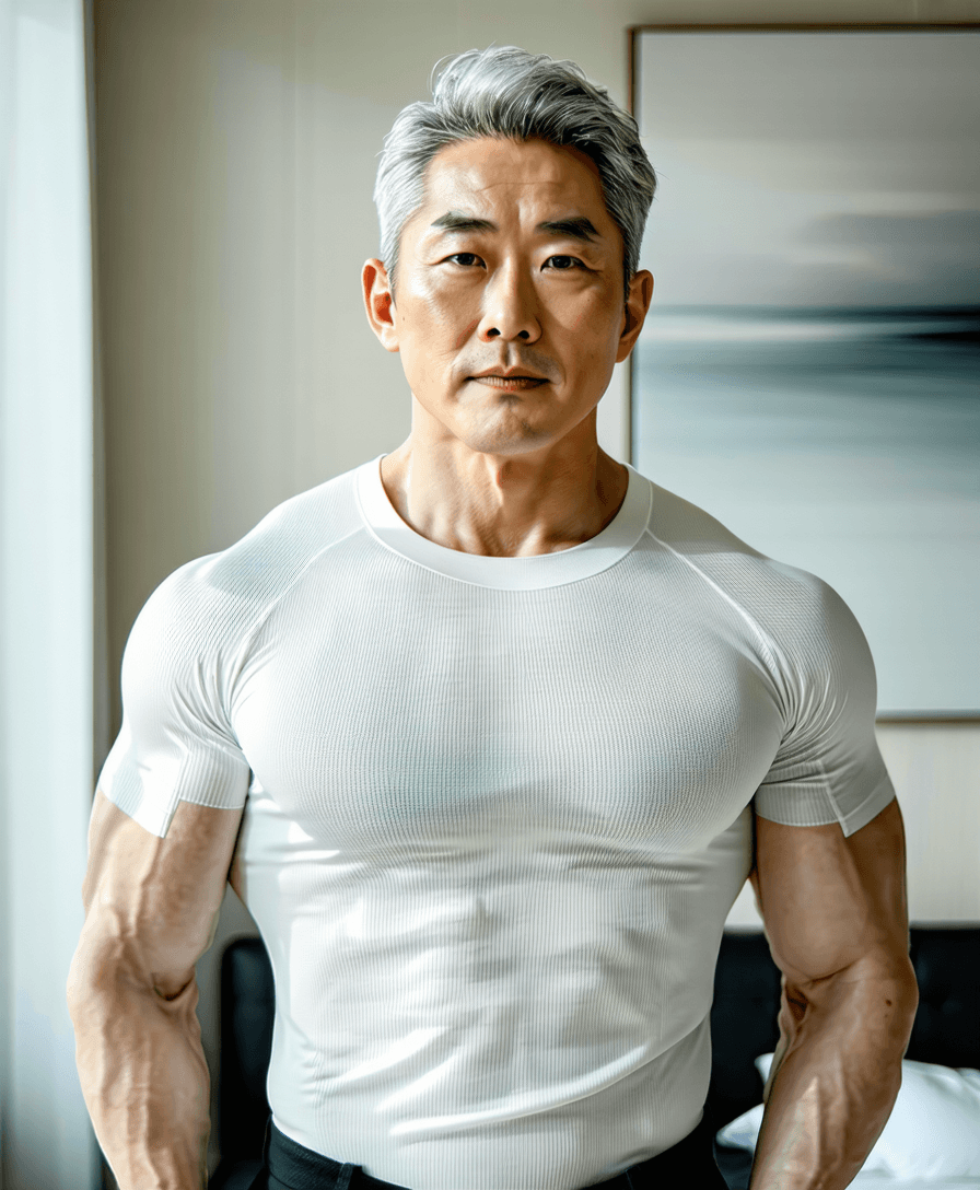 White Tri-Blend Classic Tank Mockup on Male Model