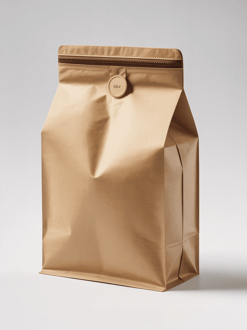 Kraft Paper Coffee Bag Mockup - Standing Pouch