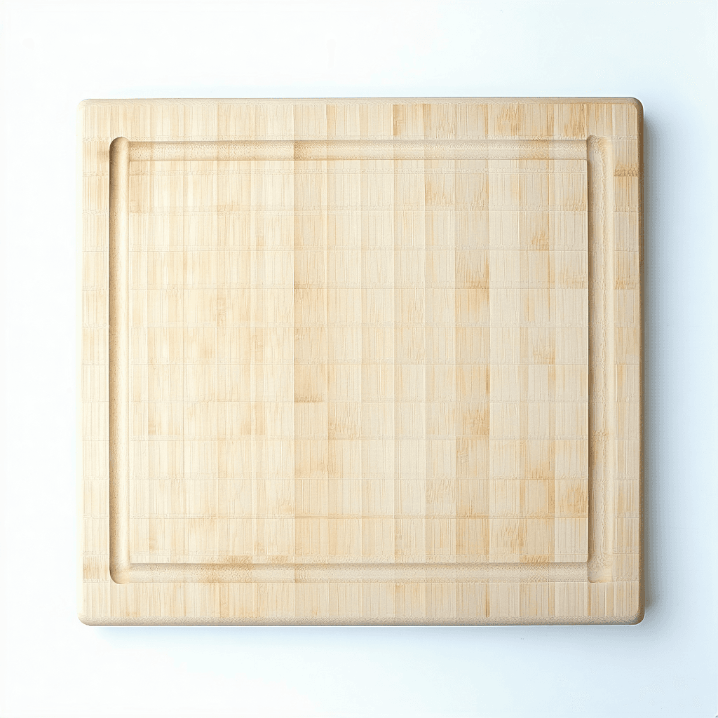 White Wood Cutting Board Mockup with Juice Groove