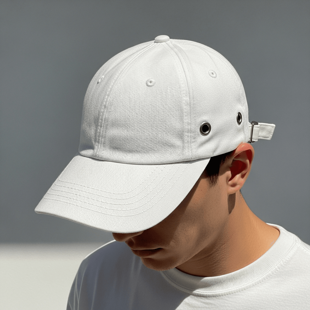 White Cotton Dad Hat Mockup - 6 Angles
