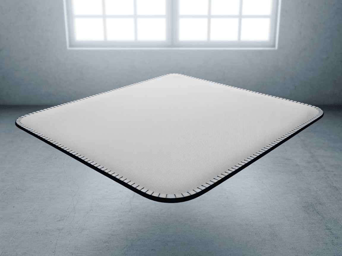 White Cotton Desk Mat Mockup - Industrial Loft