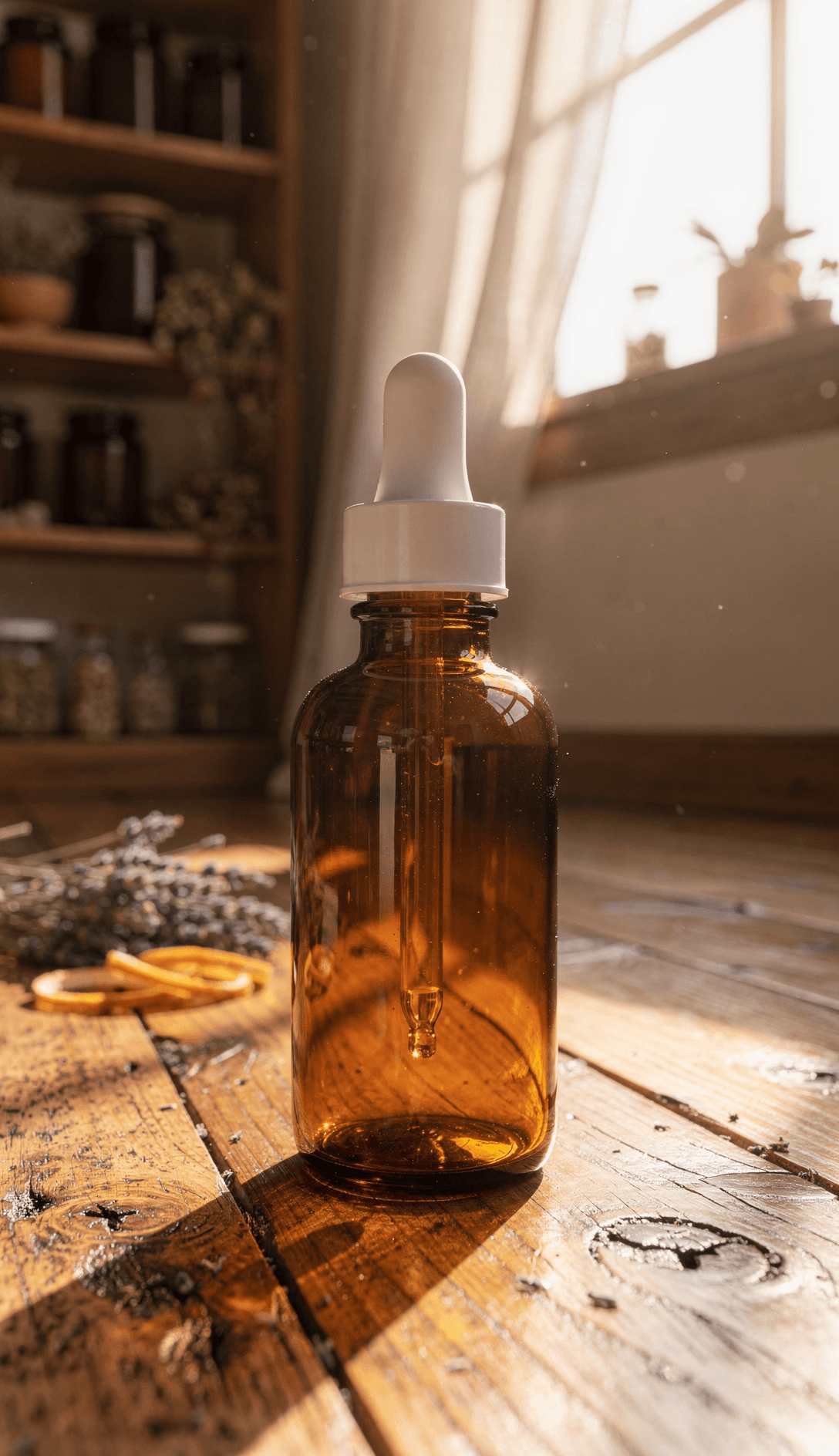 White Frosted Dropper Bottle Mockup - Apothecary