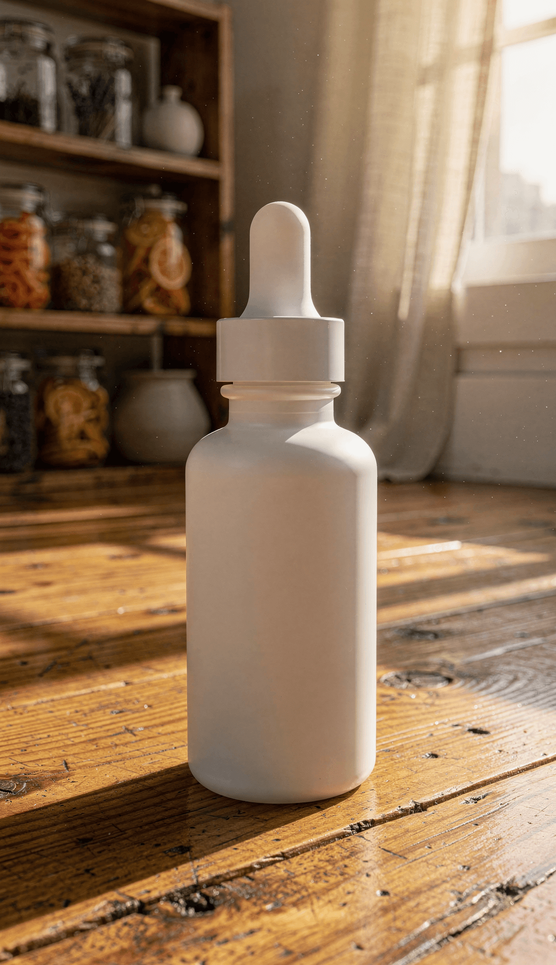 White Glass Dropper Bottle Mockup - Apothecary