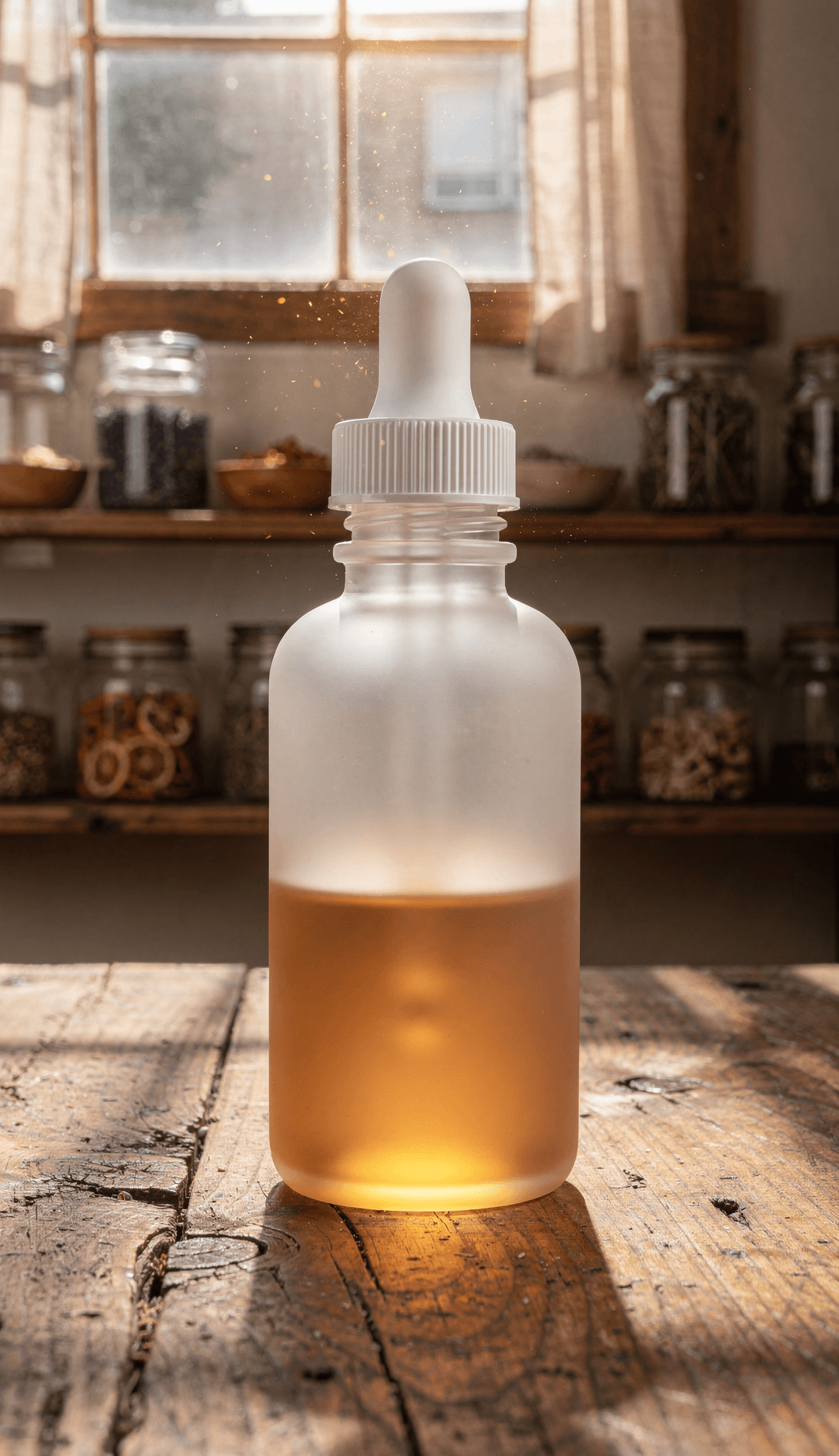 White Frosted Glass Dropper Bottle Mockup