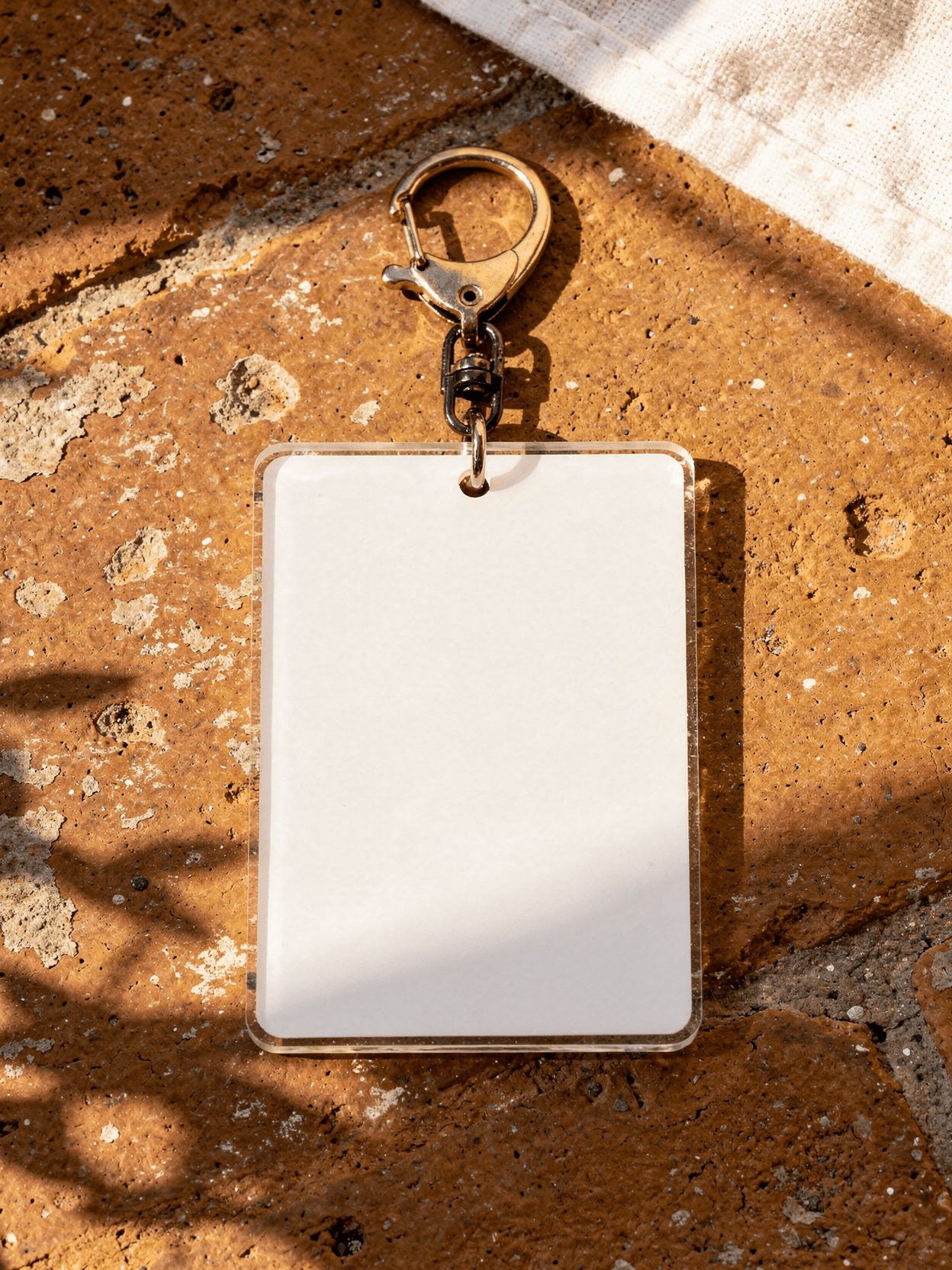 White Acrylic Square Keychain Mockup - 6 Angles