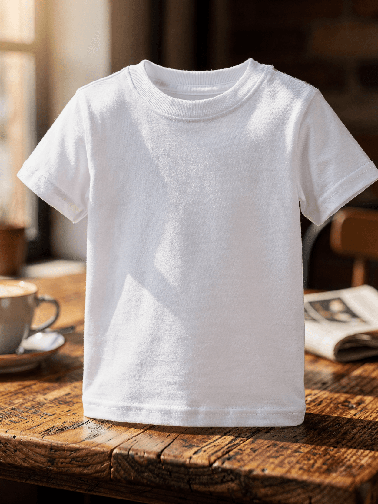 White Bella Canvas 3001Y Kids T-Shirt Mockup
