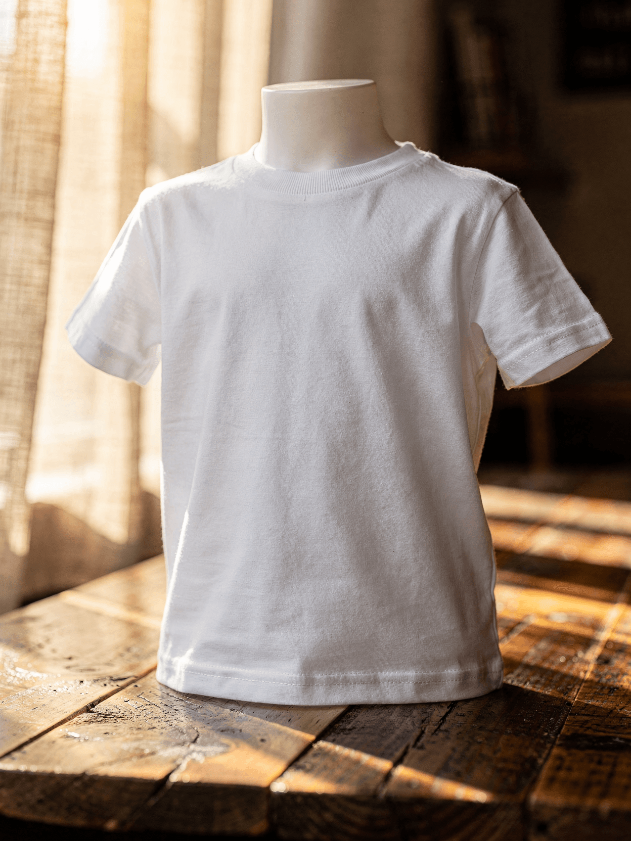 White Organic Cotton Kids T-Shirt Mockup
