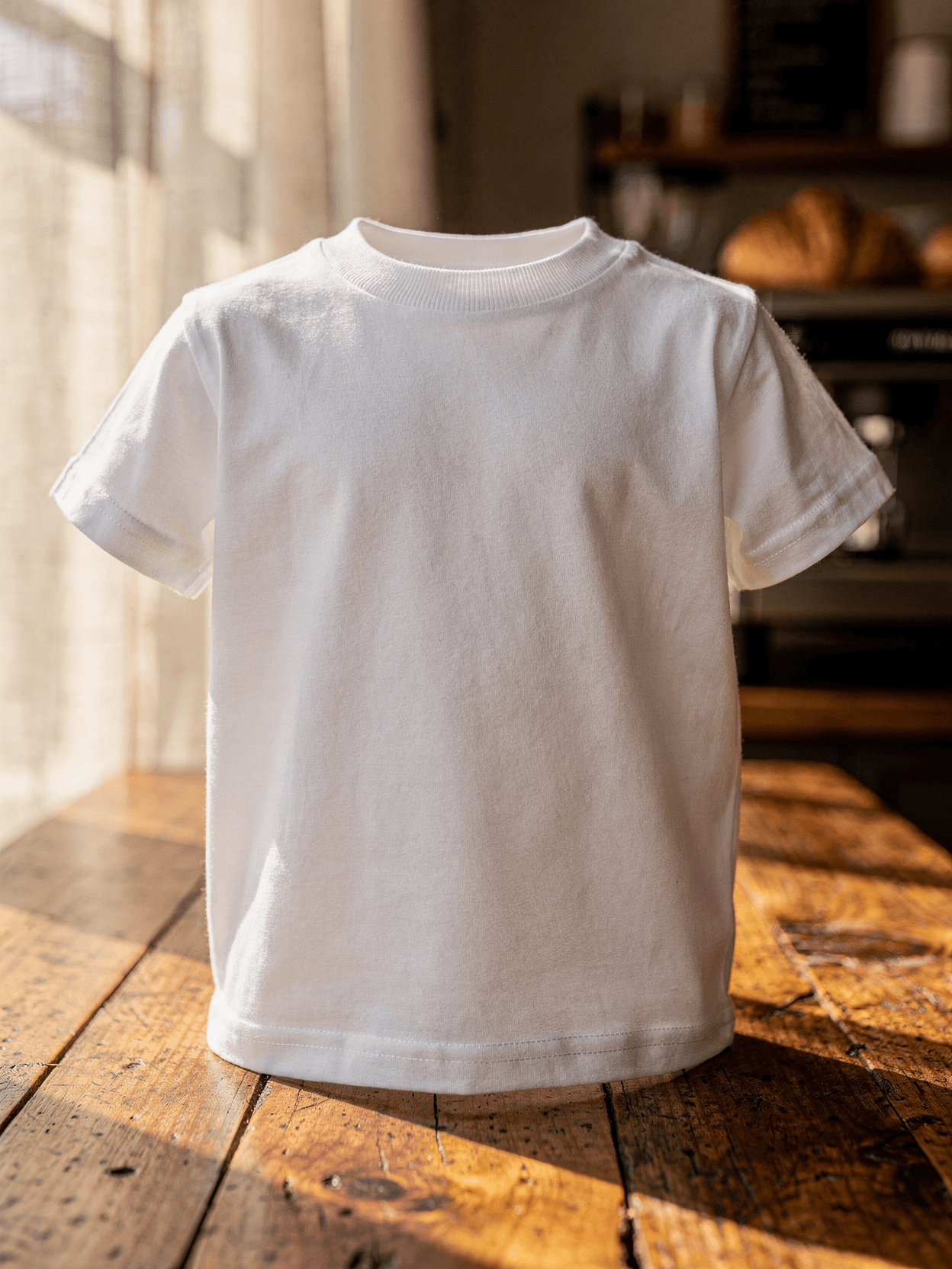 White Bella Canvas 3001Y Kids T-Shirt Mockup