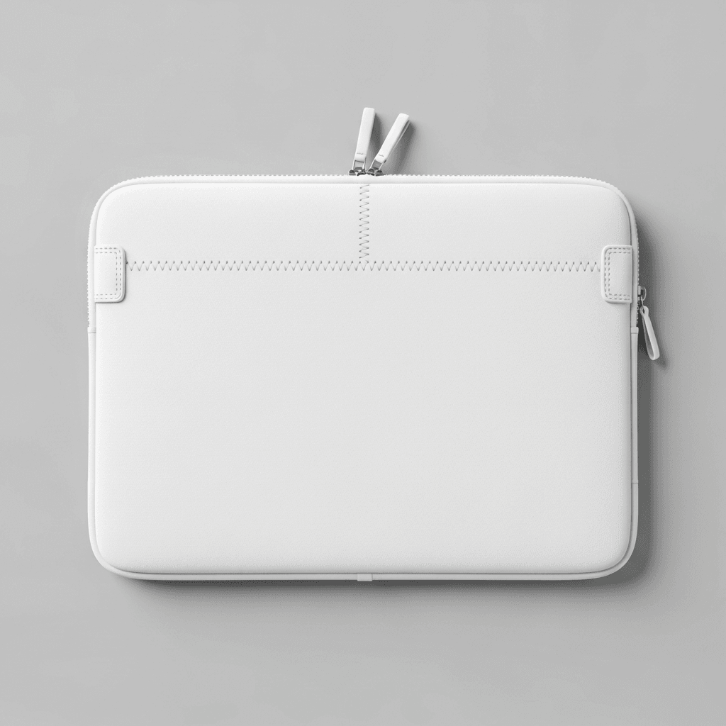 White Organic Cotton Laptop Sleeve Mockup