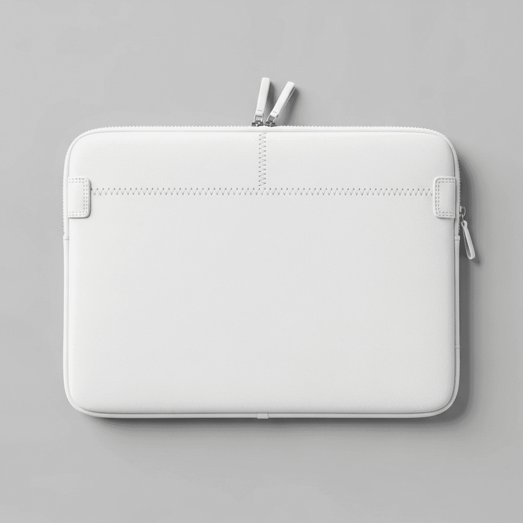 White Organic Cotton Laptop Sleeve Mockup