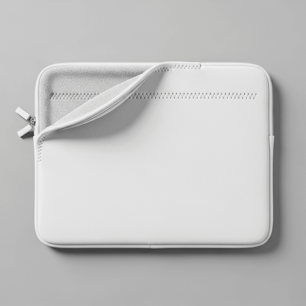 White Polyester Laptop Sleeve Mockup - 5 Angles