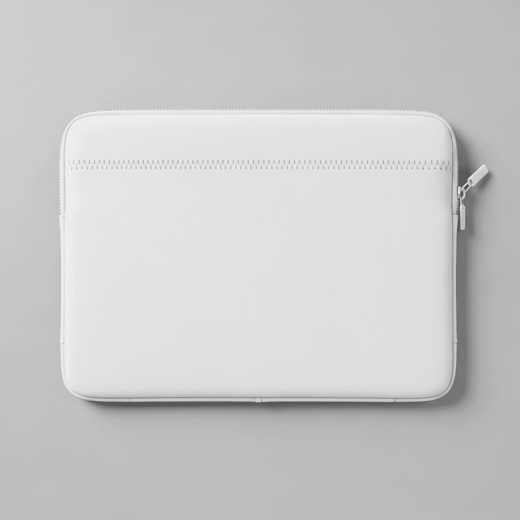 White Neoprene Laptop Sleeve Mockup - Studio