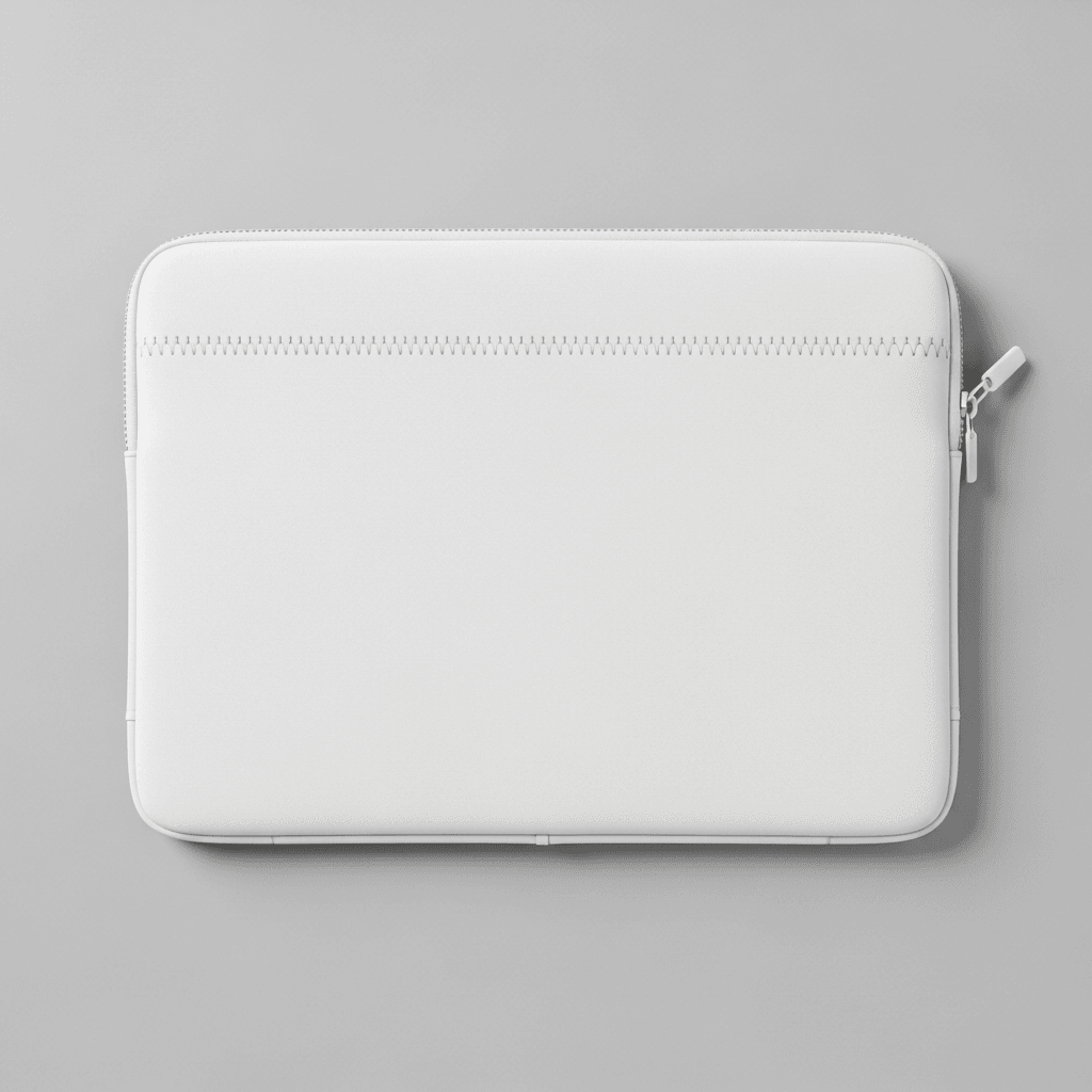 White Neoprene Laptop Sleeve Mockup - Studio