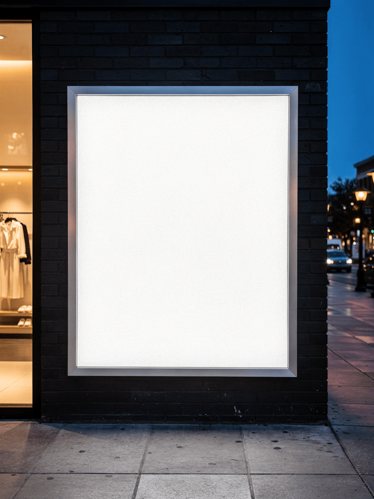 White Acrylic Edge-Lit Lightbox Mockup - Retail