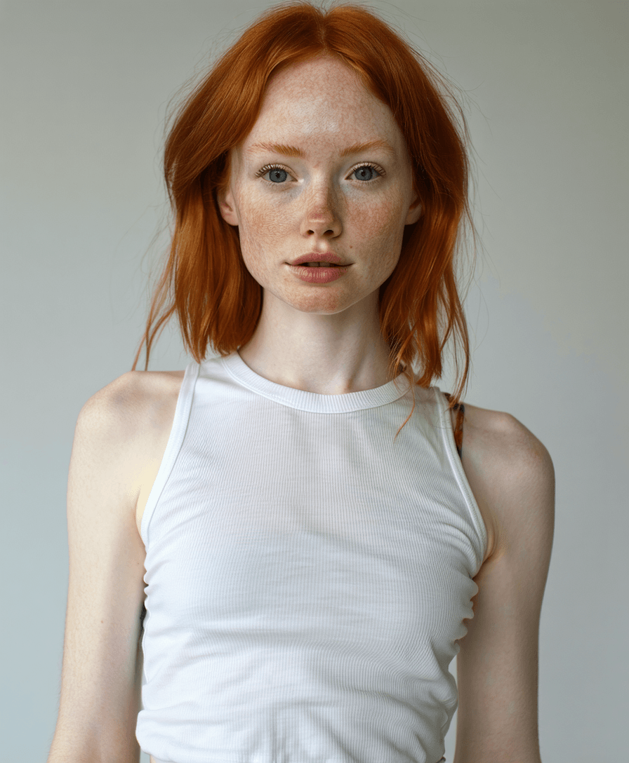 White Polyester Muscle Tank Mockup on Female Model
