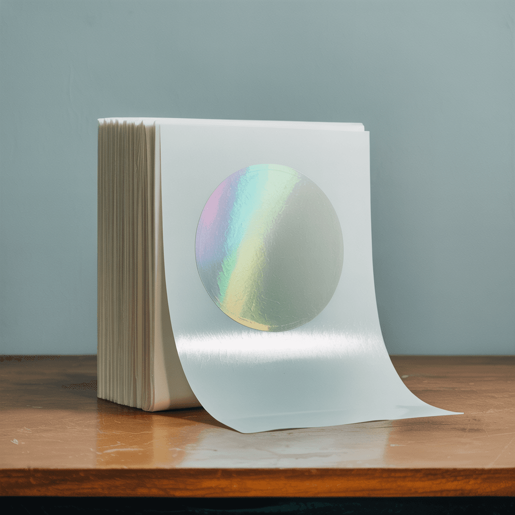 White Sticker Sheet Mockup - Holographic Finish