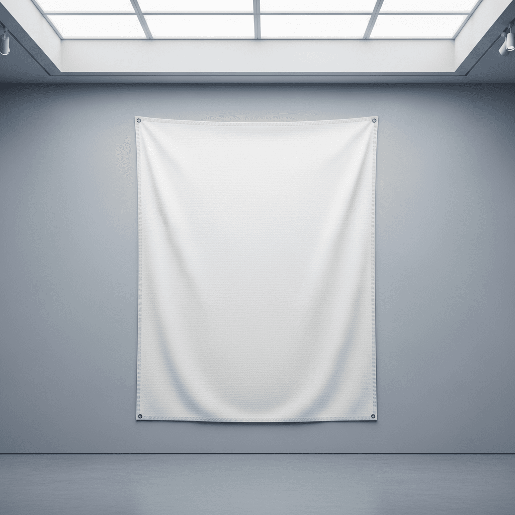 White Cotton Blend Tapestry Mockup - Art Gallery