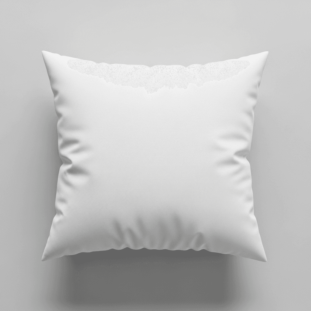 White Organic Cotton Throw Pillow Mockup - Industrial Loft