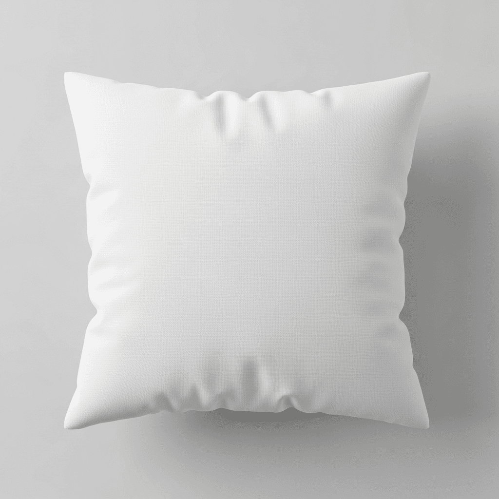 White Cotton Throw Pillow Mockup - Cafe Setting