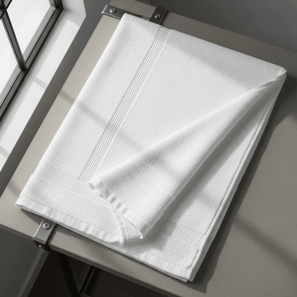 White Towel Mockup – Modern Office Setting