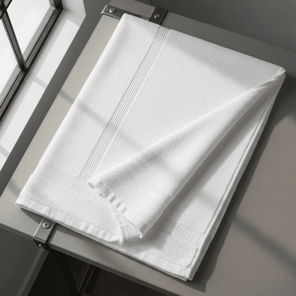 White Towel Mockup – Modern Office Setting