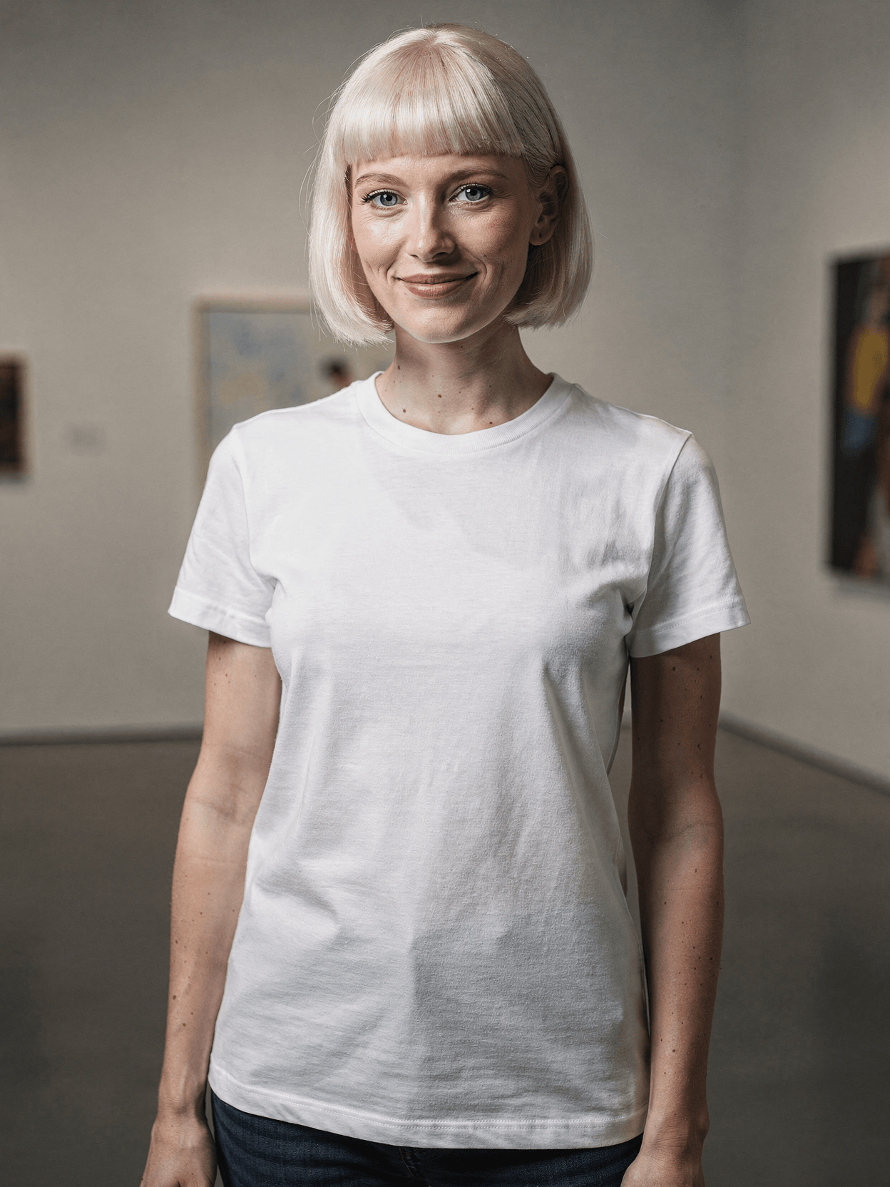 Vintage Crewneck T-Shirt Mockup – Art Gallery Style
