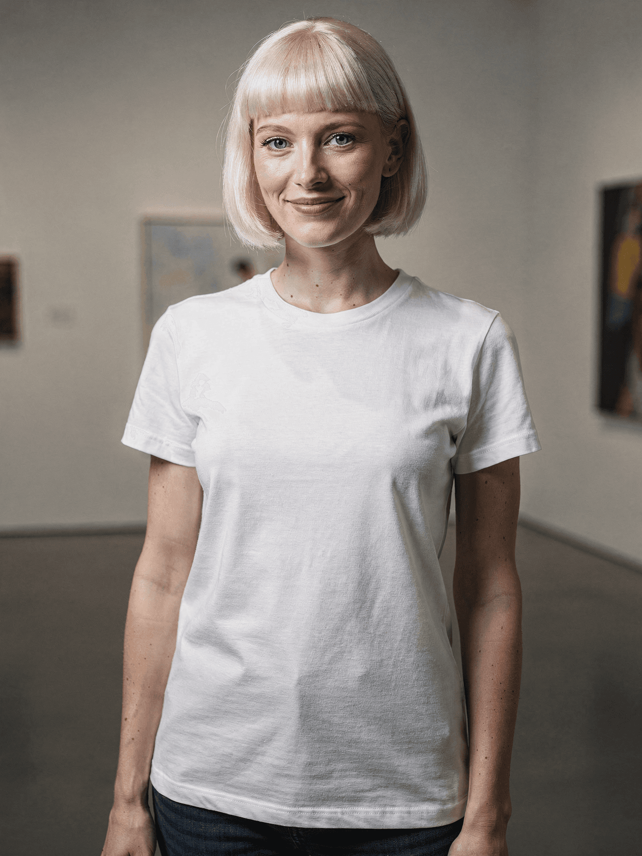 Vintage Crewneck T-Shirt Mockup – Art Gallery Style