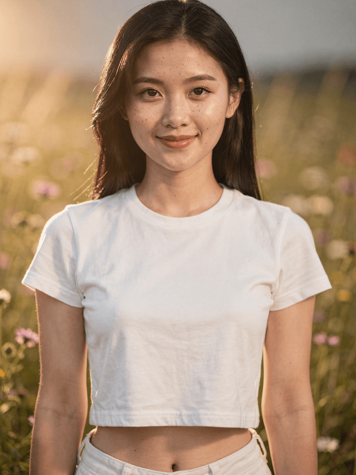 Vintage Long Sleeve Crop Top Mockup – Outdoor