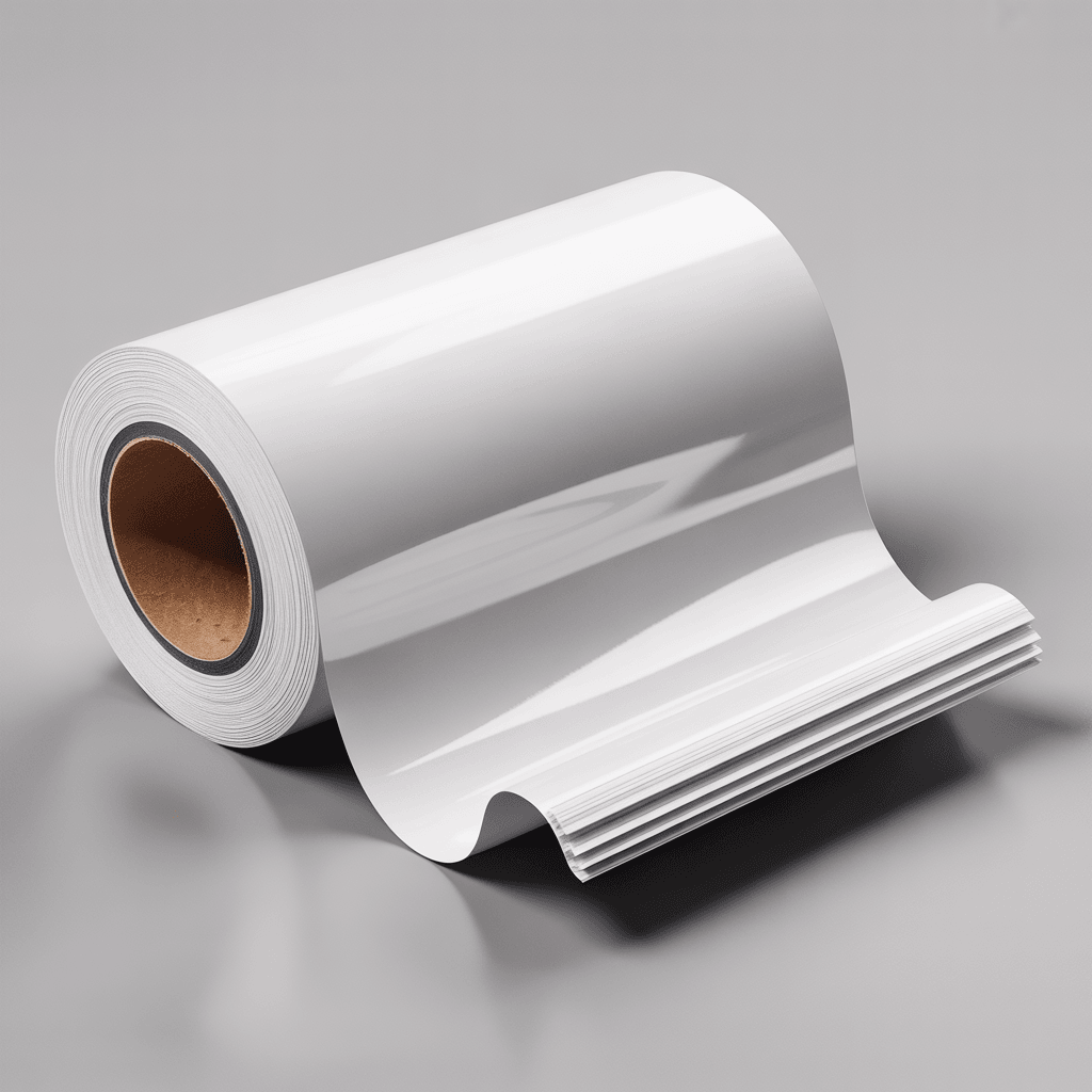 White Vinyl Decal Mockup - Roll and Applied Views