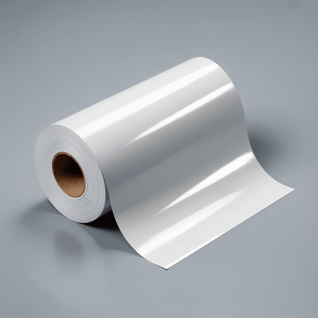 White Vinyl Decal Mockup - Roll and Sheet Views