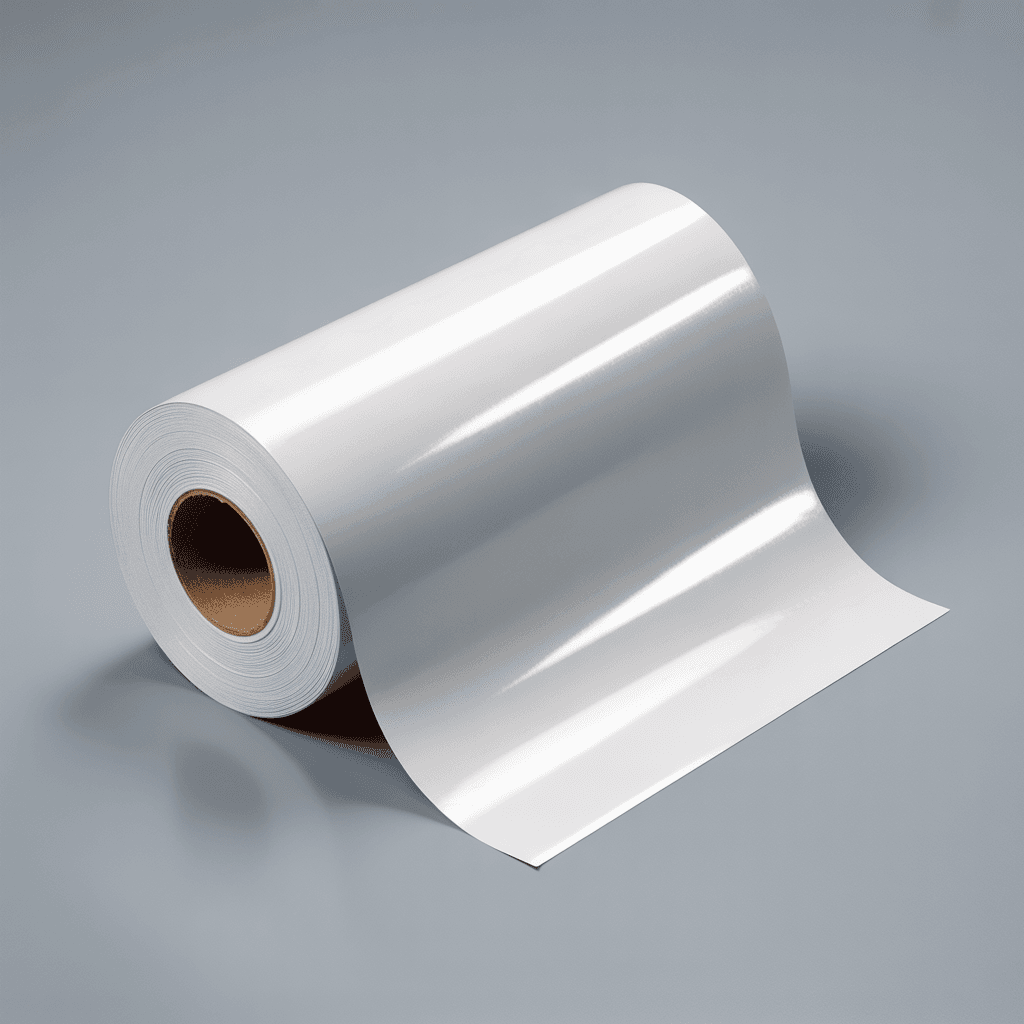 White Vinyl Decal Mockup - Roll and Sheet Views