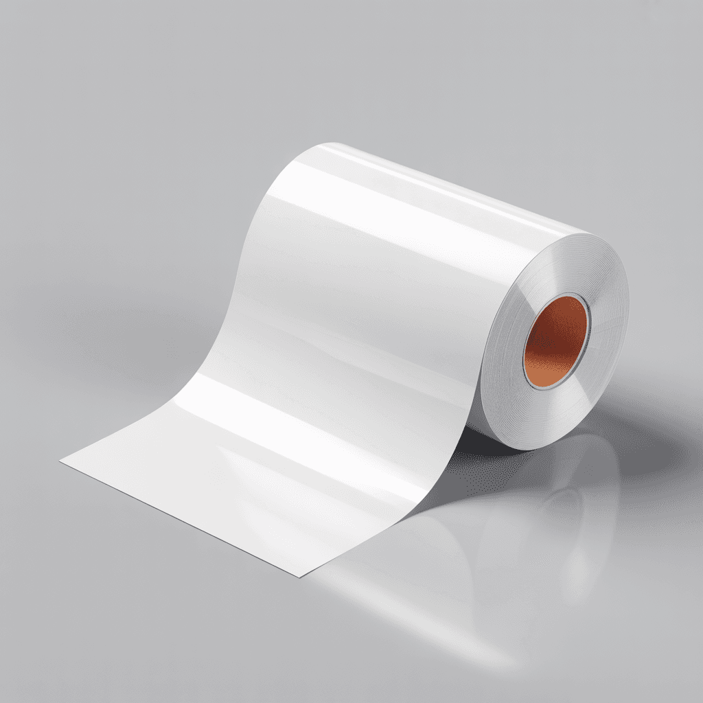 White Vinyl Decal Roll Mockup - Studio, 6 Angles