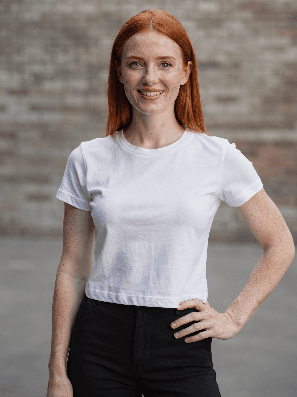 White Crop Top Mockup – Urban Street Lifestyle