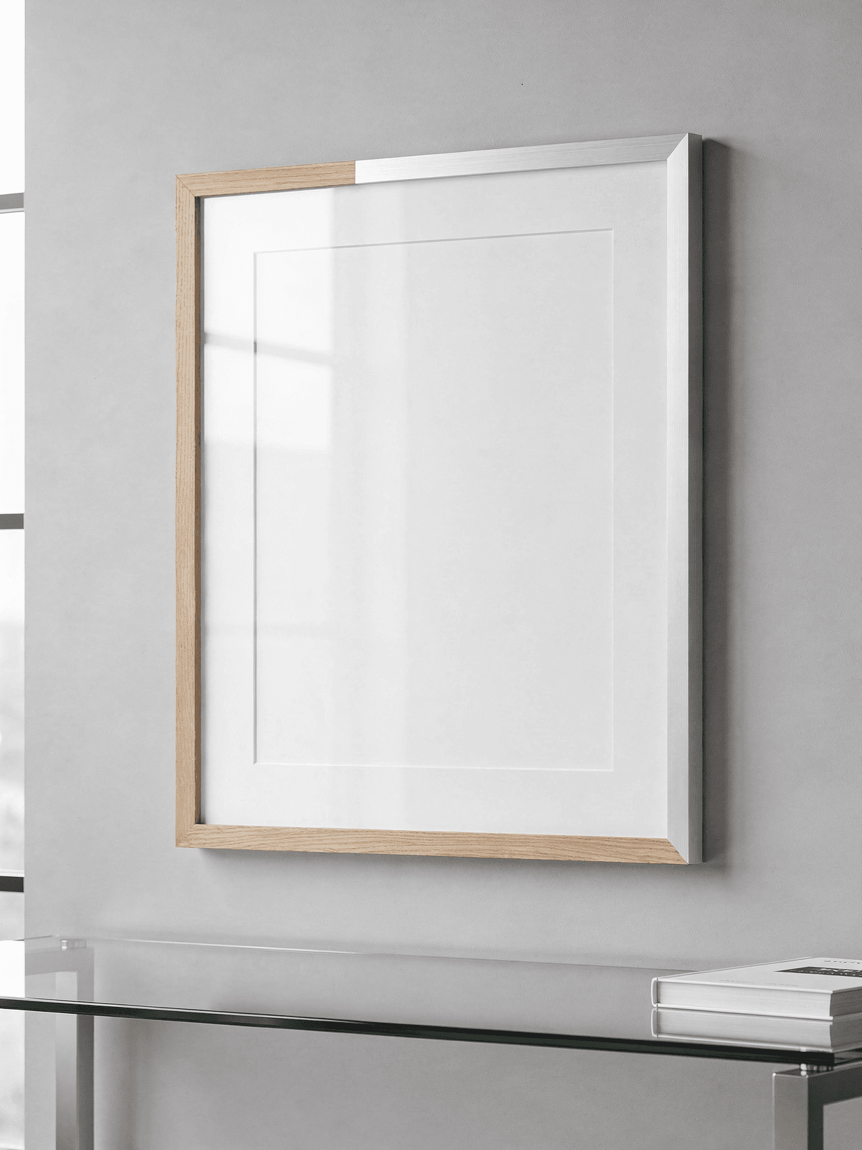 White Framed Print Mockup – Modern Office Setting