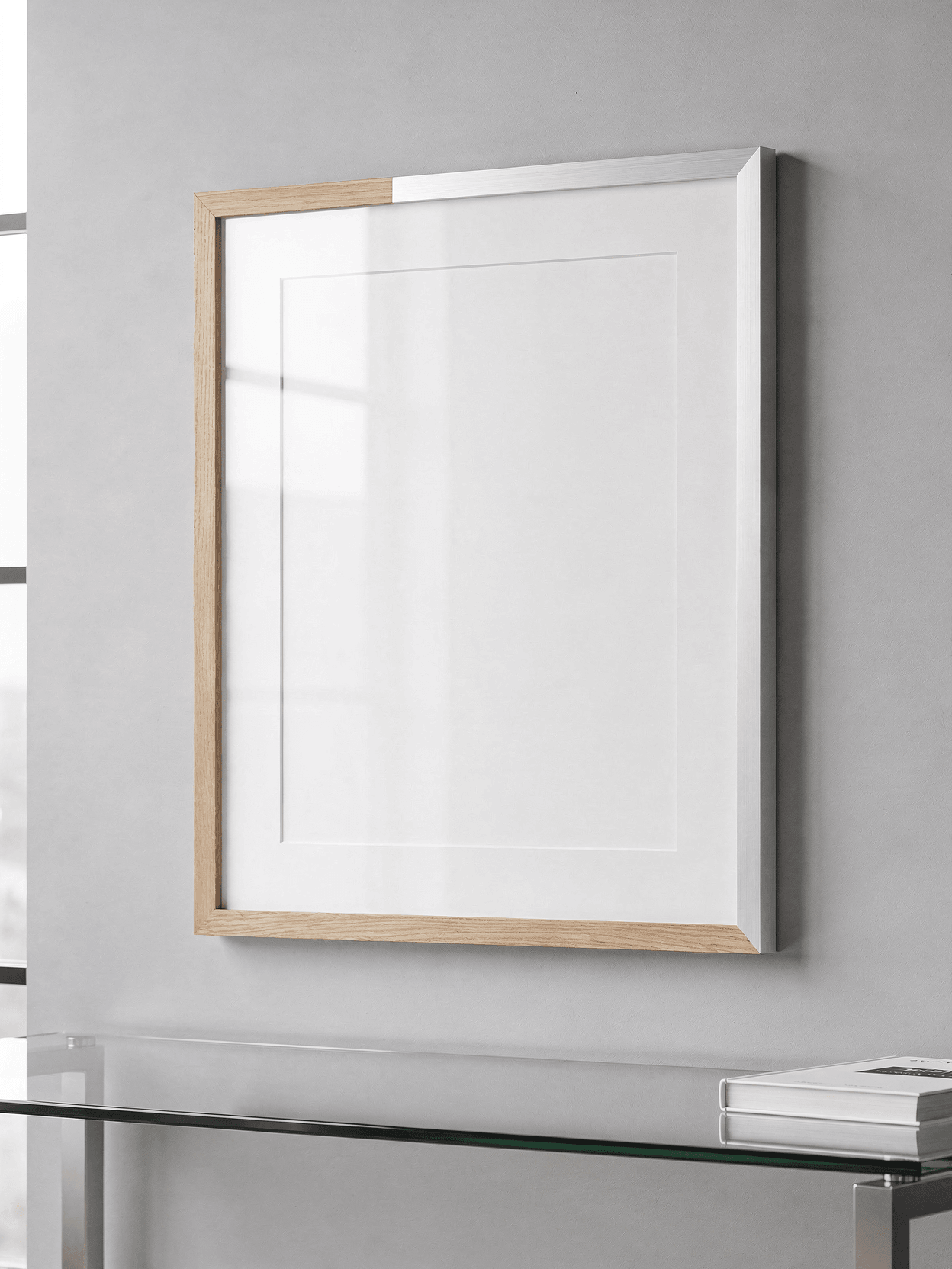 White Framed Print Mockup – Modern Office Setting