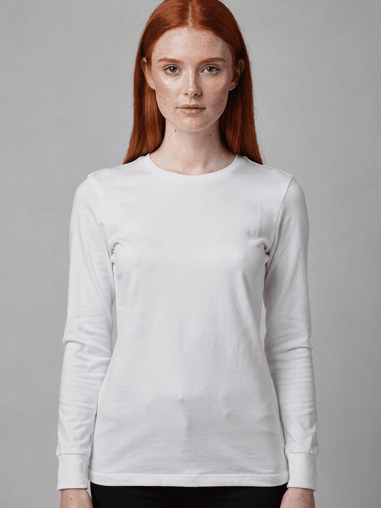 White Long Sleeve Tee Mockup – Editorial Studio