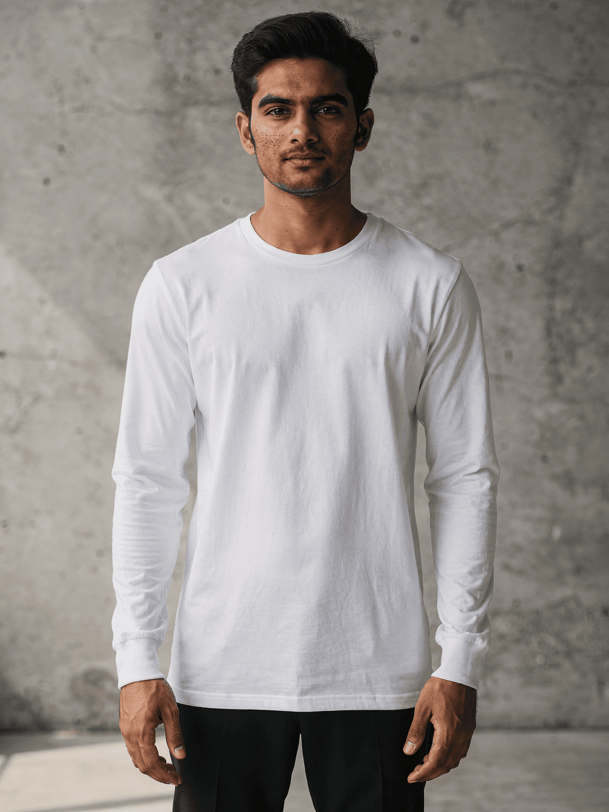 White Long Sleeve Tee Mockup – Urban Minimalist