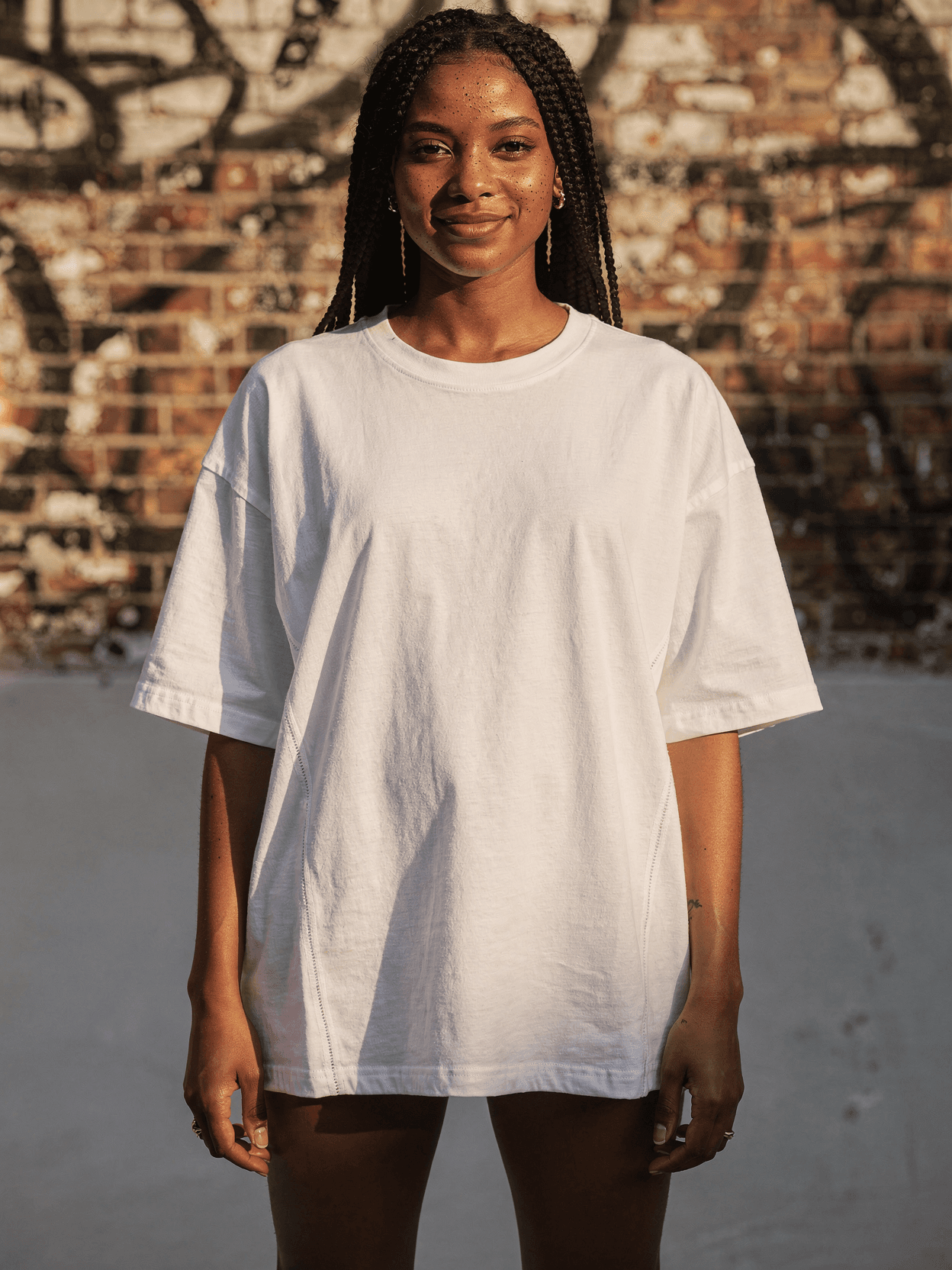 White Oversized Tee Mockup – Bohemian Street