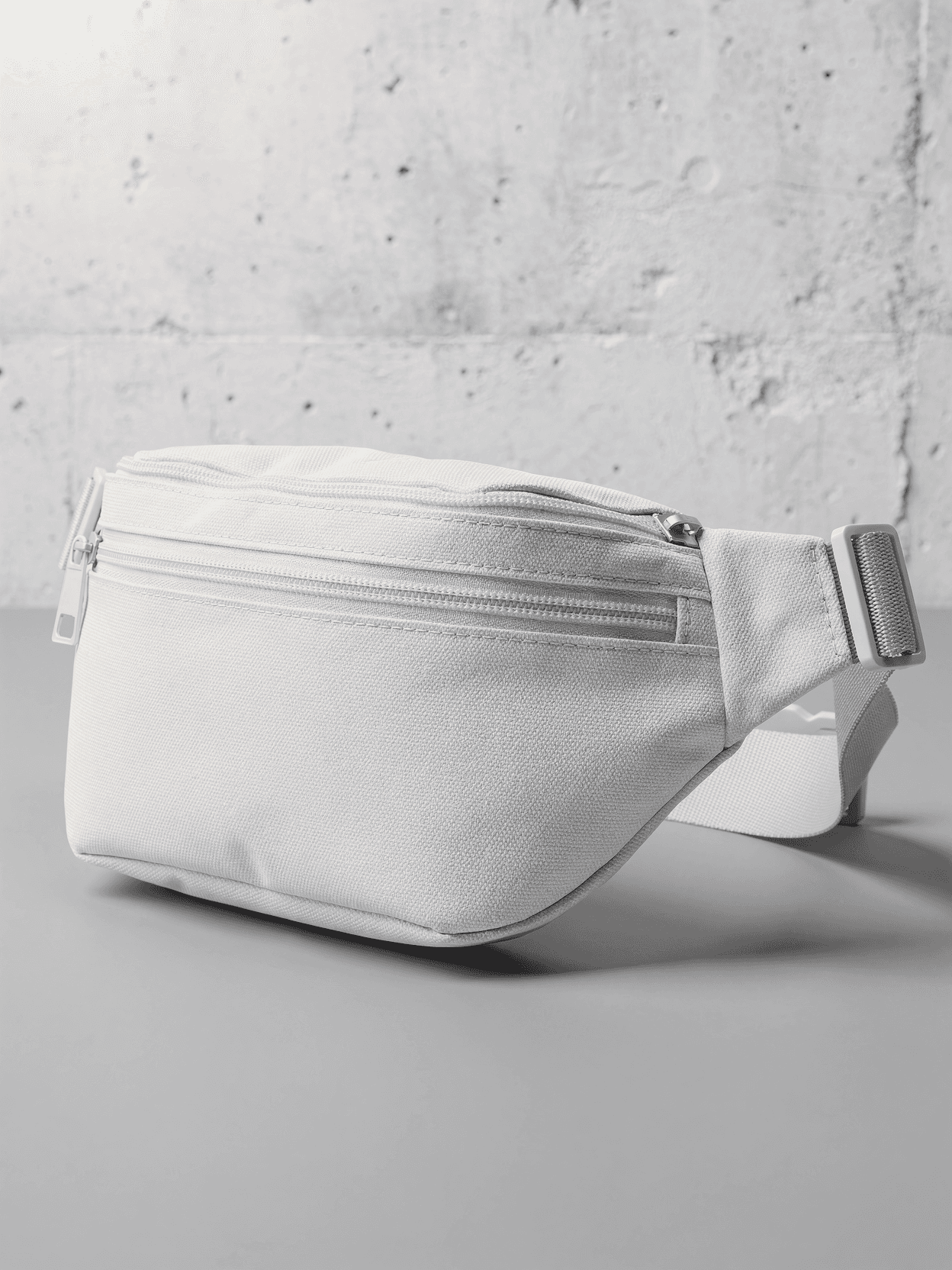 White Polyester Fanny Pack Mockup – Street Style