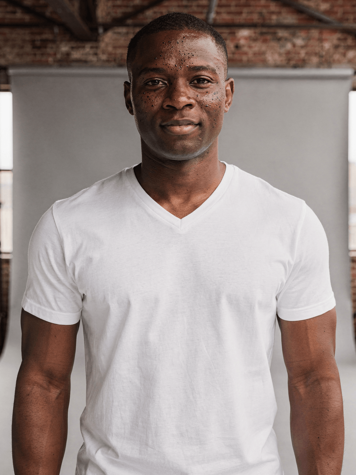 White Polyester V-Neck Mockup – Corporate Loft Style