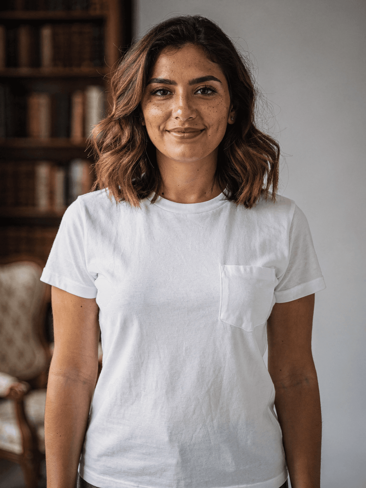 White Tri-Blend Pocket Tee Mockup – Street Style