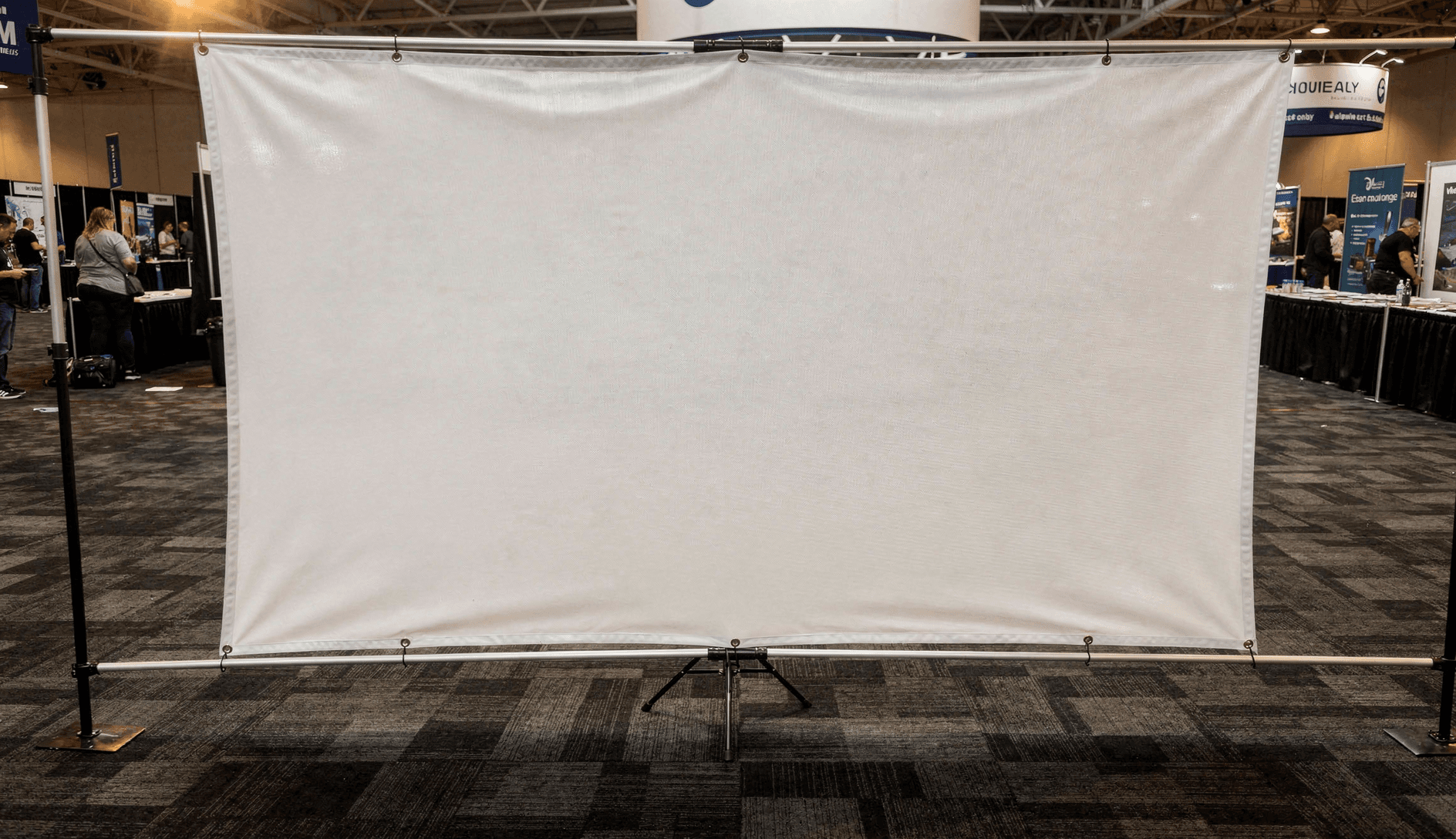 White Vinyl X-Banner Mockup - Trade Show Setup: Trade Show Environment